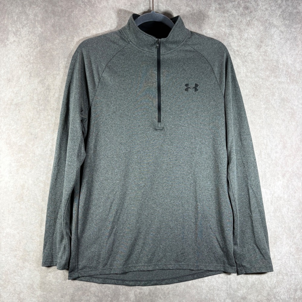 Under Armour‎ Pullover Mens Medium Gray Tech 2.0 1/4 Zip Heathered Performance